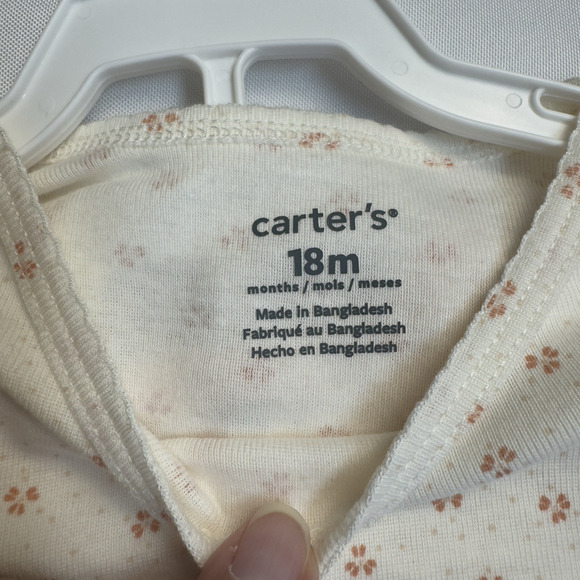 Carter's Bodysuits & Leggings 3 Piece Set Baby Girl 18M Pink Cream - Picture 4 of 8